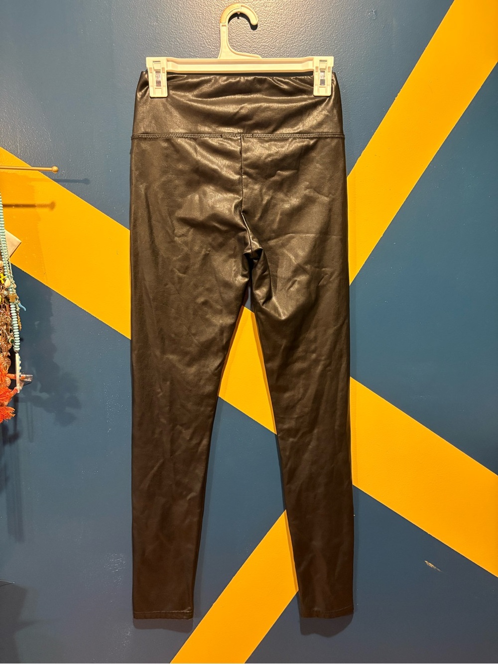 Bagatelle Collection Black High Rise Faux Leather Ponte Pants NWOT - Picture 2 of 5
